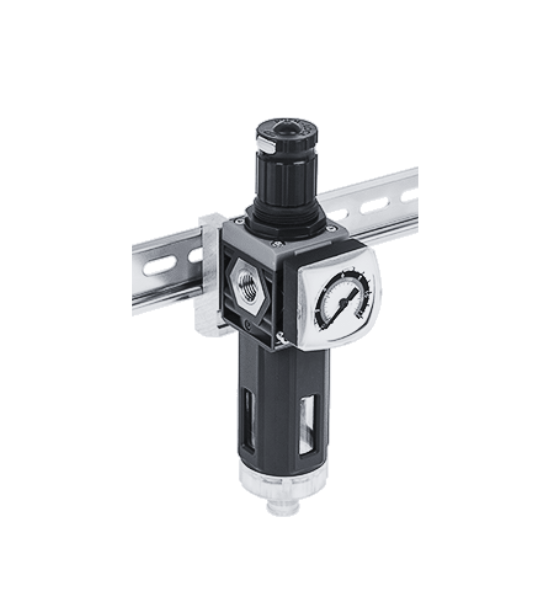 DIN-Mount Compressed Air Filter Regulators for Particle Removal